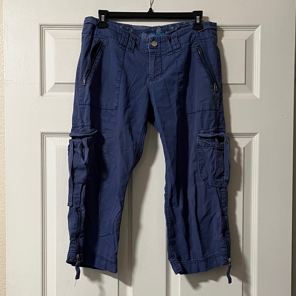 Women's Blue Cargo capris - Picture 1 of 8